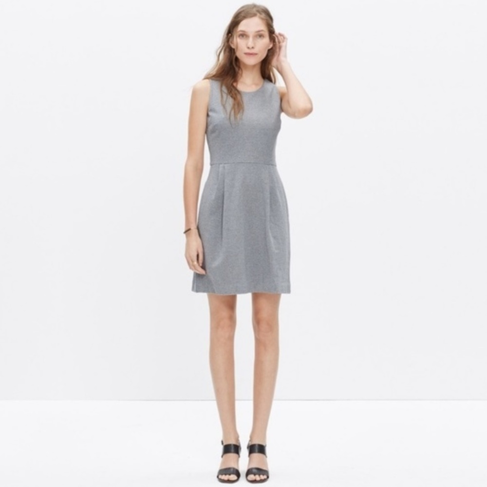 Madewell Verse Pleated Dress Heather Gray | XS